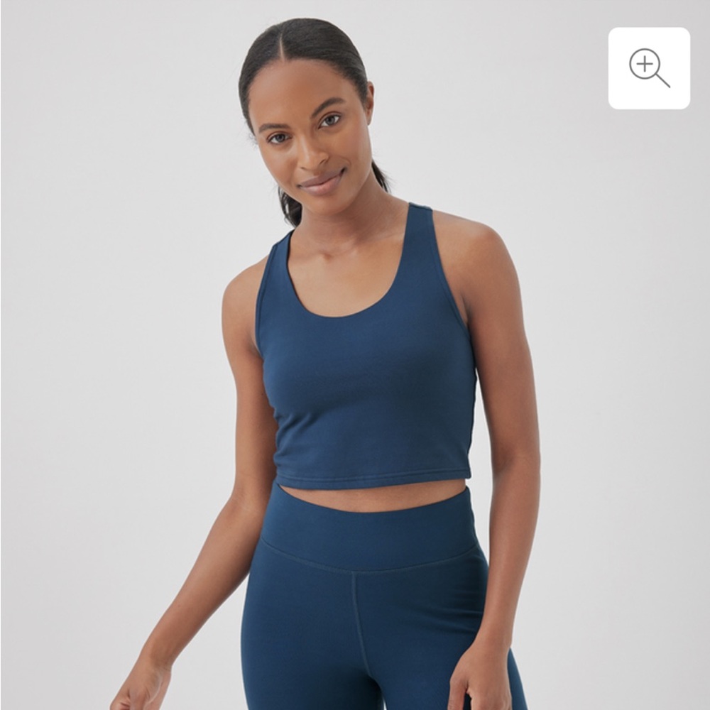 Pact On The Go-To Crop Tank- French Navy Blue